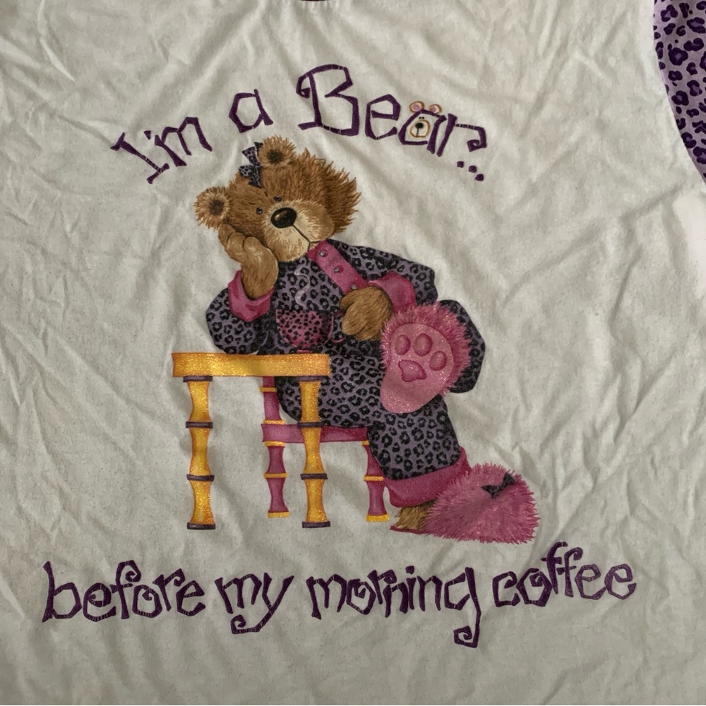 Simply Basic I’m a Bear Becore My Morning Coffee T-Shirt Size L - Picture 2 of 6